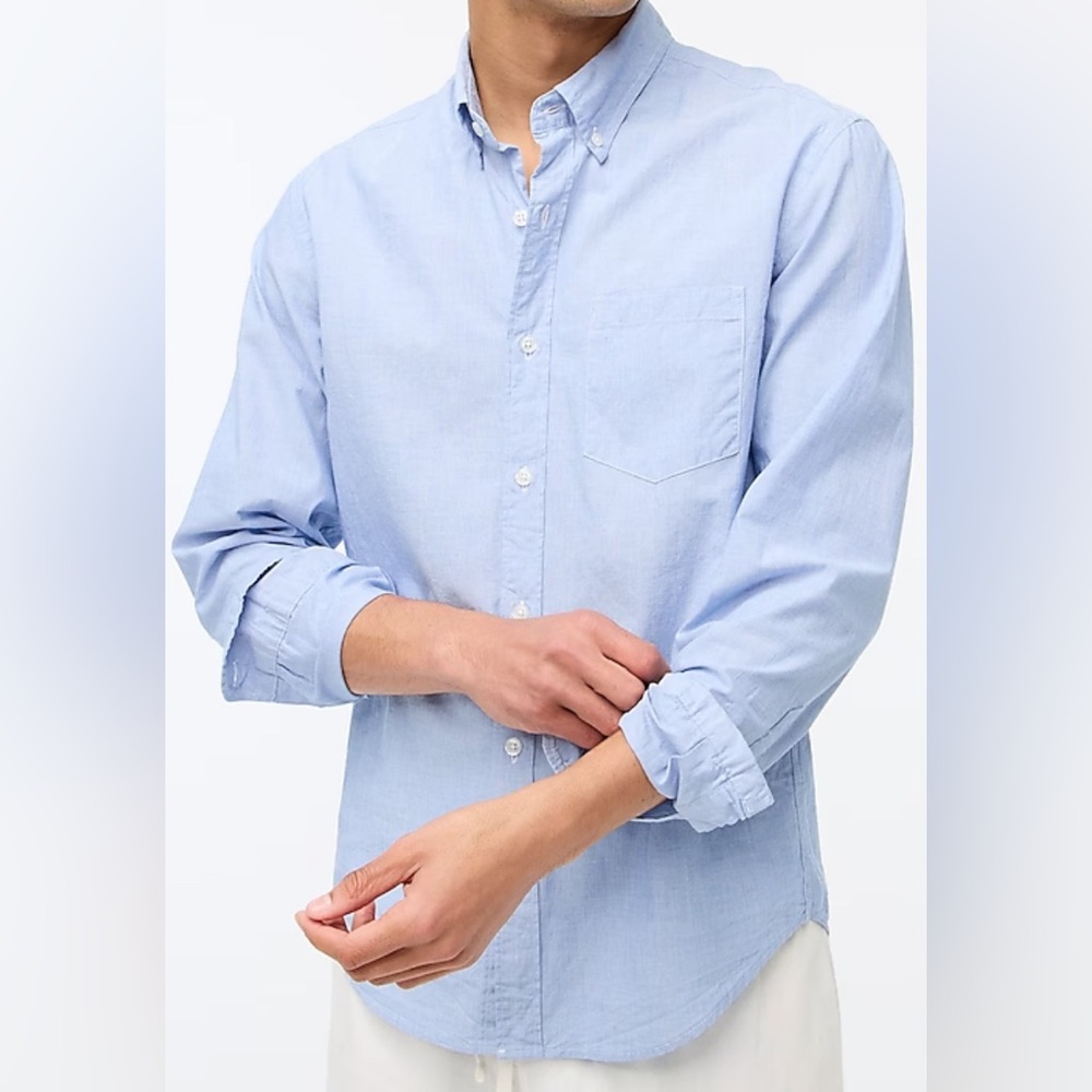 J. Crew Slim Untucked flex performance casual shirt. Light blue XL